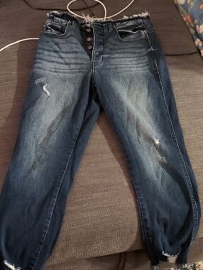 KanCan Dark Blue Denim Jeans Waistband Detail